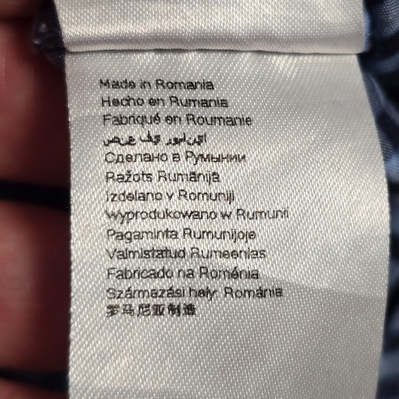 Eton Men Gingham Plaid Dress Shirt Size‎ Large Blue Business Office Workwear - Picture 8 of 14